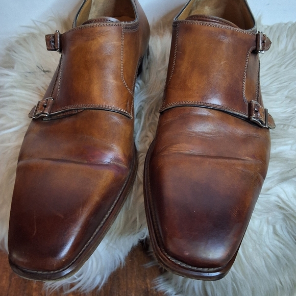 Magnanni  Brown LeatherDouble  Monk Strap Shoes 10 - Picture 12 of 12